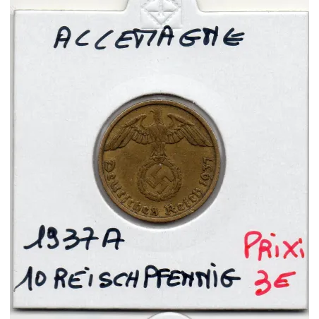10 reichspfennig 1937 A, TTB KM 92 pièce de monnaie