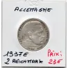Allemagne 2 reichsmark 1937 E, Sup KM 93 pièce de monnaie