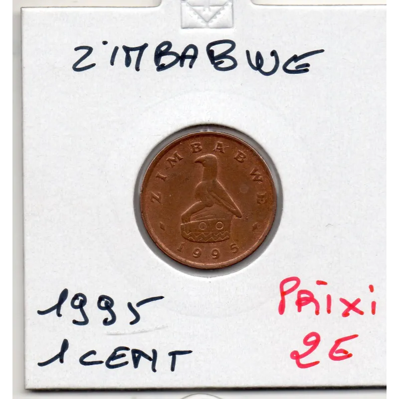 Zimbabwe 1 cent 1995 Sup, KM 1a pièces de monnaie Zimbabwe 1 cent 1995 Sup, KM 1a pièces de monnaie