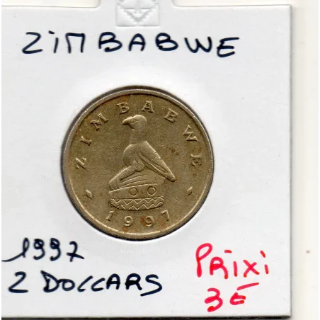 Zimbabwe 2 dollars 1997 TTB+, KM 12 Pangolins