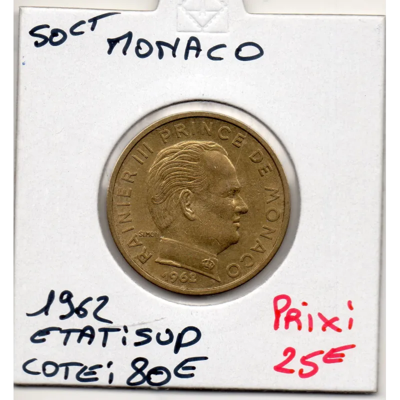 Monaco Rainier III 50 centimes 1962 Sup, Gad.148 Monaco Rainier III 50 centimes 1962 Sup, Gad.148