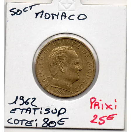 Monaco Rainier III 50 centimes 1962 Sup, Gad.148