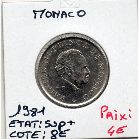 Monaco Rainier III 2 Francs 1981 Sup+, Gad 151 pièce de monnaie