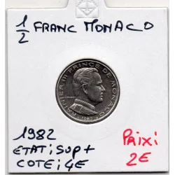 Monaco Rainier III 1/2 Franc 1982 Sup+, Gad 149 pièce de monnaie