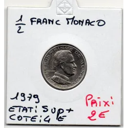 Monaco Rainier III 1/2 Franc 1979 Sup+, Gad 149 pièce de monnaie