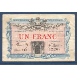 Toulon 1 franc, TB, 19.6.1916 Pirot 121.4 Billet de la chambre de commerce
