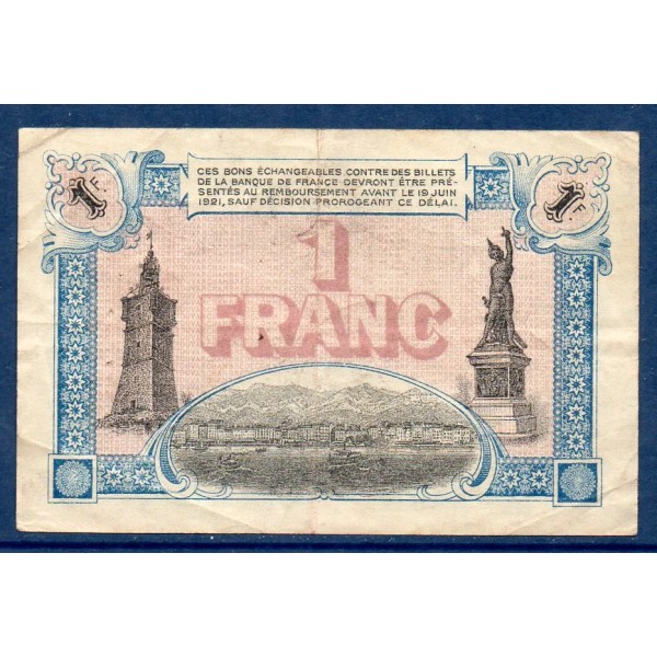 Toulon 1 franc, TB, 19.6.1916 Pirot 121.4 Billet de la chambre de commerce