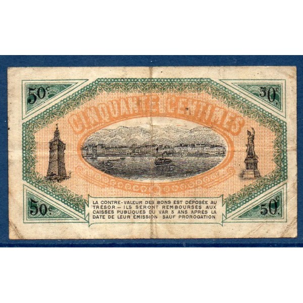Toulon 50 centimes, TB, 20.9.1917 Pirot 121.22 Billet de la chambre de commerce