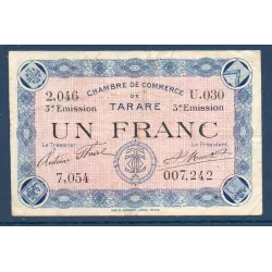 Tarare 1 franc, TTB-, 7.2.1920 Pirot 119.30 Billet de la chambre de commerce