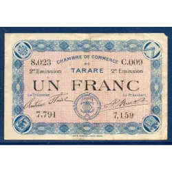 Tarare 1 franc, TB, 21.4.1917 Pirot 119.24 Billet de la chambre de commerce