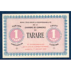 Tarare 1 franc, Neuf, ND Pirot 119.8 Billet de la chambre de commerce