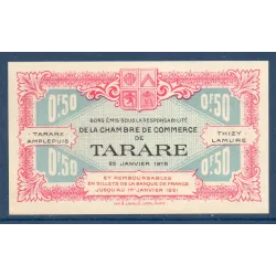 Tarare 50 centimes, Neuf, 22.1.1916 Pirot 119.16 Billet de la chambre de commerce