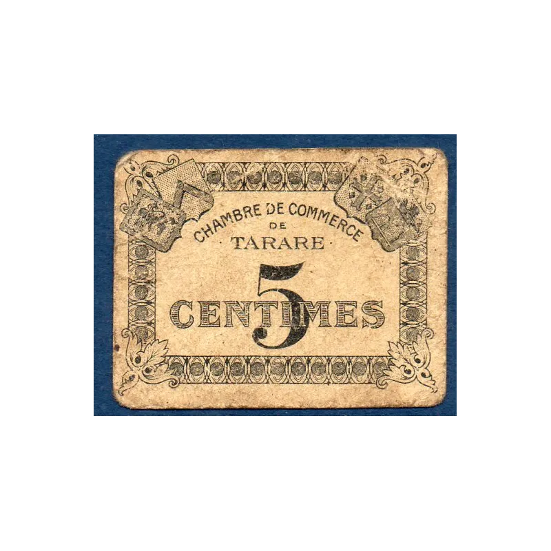 Tarare 5 centimes, TB, ND Pirot 119.38 Billet de la chambre de commerce Tarare 5 centimes, TB, ND Pirot 119.38 Billet de la chambre de commerce