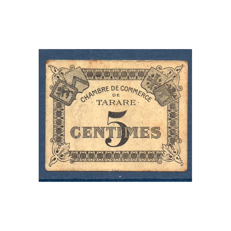 Tarare 5 centimes, TB, ND Pirot 119.35 Billet de la chambre de commerce Tarare 5 centimes, TB, ND Pirot 119.35 Billet de la chambre de commerce