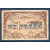 Sens 1 franc, TTB, 12.8.1920 Pirot 118.12 Billet de la chambre de commerce