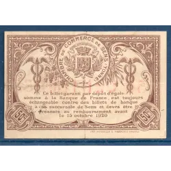 Sens 50 centimes, TTB, 7.3.1916 Pirot 118.2 Billet de la chambre de commerce