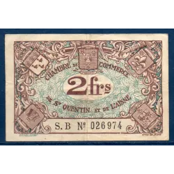 Saint Quentin 2 francs, TB, ND Pirot 116.8 Billet de la chambre de commerce