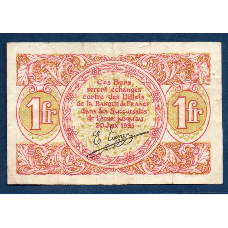 Saint Quentin 1 franc, TB+, ND Pirot 116.3 Billet de la chambre de commerce Saint Quentin 1 franc, TB+, ND Pirot 116.3 Billet de la chambre de commerce