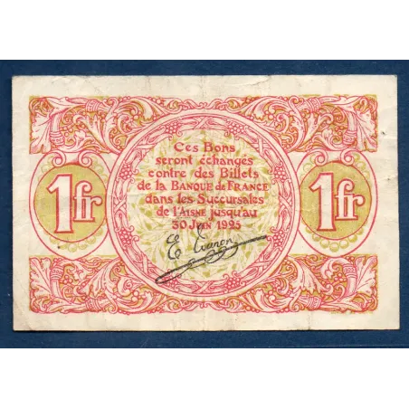 Saint Quentin 1 franc, TB+, ND Pirot 116.3 Billet de la chambre de commerce