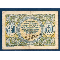 Saint Quentin 50 centimes, TB, ND Pirot 116.1 Billet de la chambre de commerce