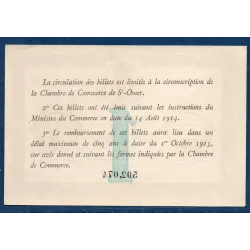Saint Omer 1 franc, Spl, 14.8.1914 Pirot 115.10 Billet de la chambre de commerce