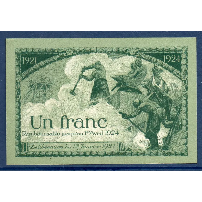 Saint Etienne 1 franc, Spl, 12.1.1921 Pirot 114.7 Billet de la chambre de commerce Saint Etienne 1 franc, Spl, 12.1.1921 Pirot 114.7 Billet de la chambre de commerce