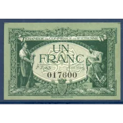 Saint Etienne 1 franc, Spl, 12.1.1921 Pirot 114.7 Billet de la chambre de commerce