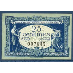 Saint Etienne 25 centimes, Spl, 12.1.1921 Pirot 114.5 Billet de la chambre de commerce