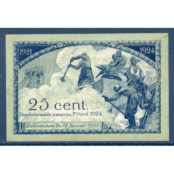 Saint Etienne 25 centimes, Spl, 12.1.1921 Pirot 114.5 Billet de la chambre de commerce