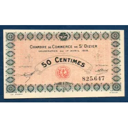 Saint Dizier 50 centimes, Neuf, 17.4.1916 Pirot 113.11 Billet de la chambre de commerce