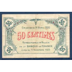 Saint Dizier 50 centimes, TB, 14.4.1920 Pirot 113.17 Billet de la chambre de commerce