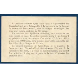 Saint Brieuc 1 franc, Neuf, ND Pirot 111.12 Billet de la chambre de commerce