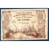 Rouen 1franc, TB, 1918 Pirot 110.39 Billet de la chambre de commerce