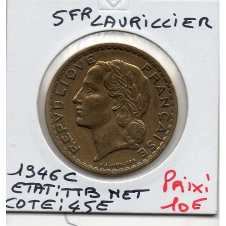 5 francs Lavrillier 1946 C Castelsarrasin TTB, France pièce de monnaie