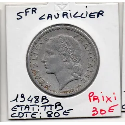 5 francs Lavrillier 1948 B Beaumont TTB, France pièce de monnaie