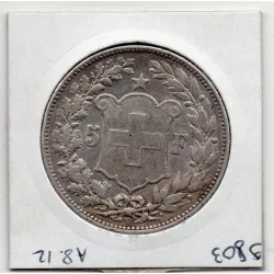 Suisse 5 francs 1892 B TTB+, KM.34 pièce de monnaie