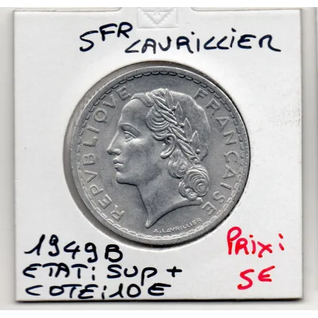 5 francs Lavrillier 1949 B Beaumont Sup+, France pièce de monnaie
