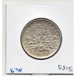 5 francs Semeuse Argent 1968 Sup, France pièce de monnaie