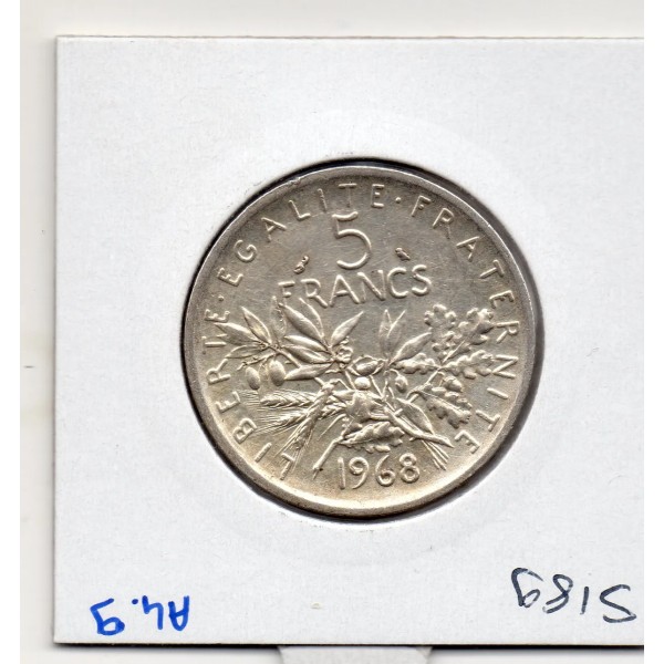 5 francs Semeuse Argent 1968 Sup, France pièce de monnaie