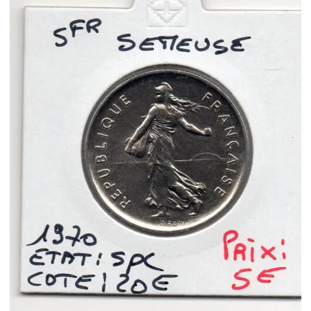 5 francs Semeuse Cupronickel 1970 Spl, France pièce de monnaie