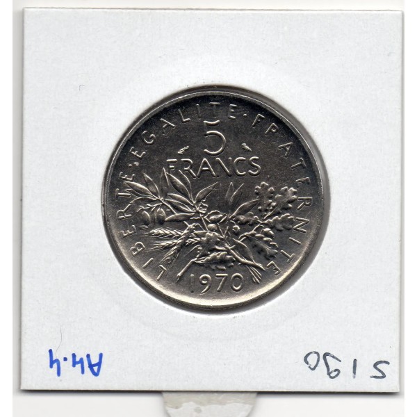 5 francs Semeuse Cupronickel 1970 Spl, France pièce de monnaie