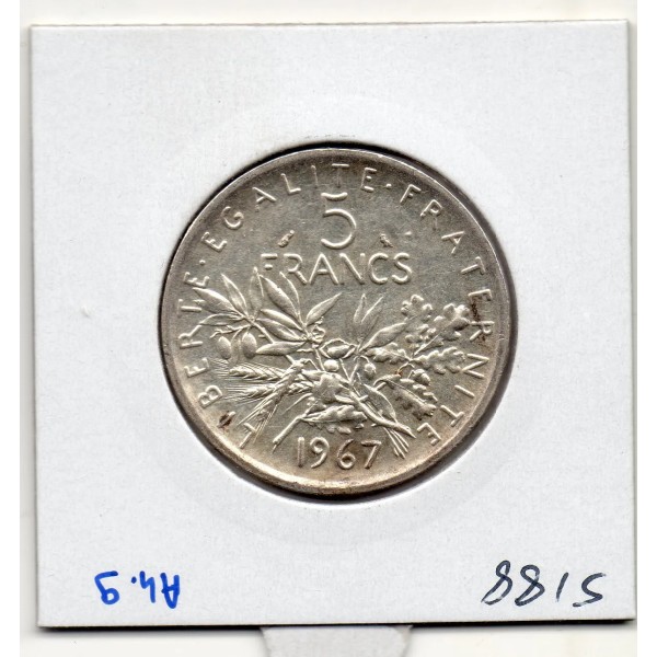 5 francs Semeuse Argent 1967 Sup, France pièce de monnaie