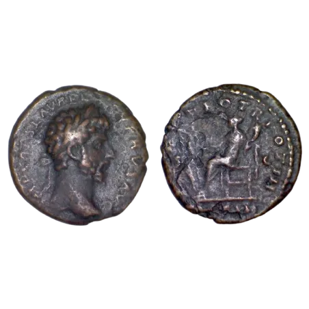 As de Lucius Verus (163)  RIC 1352 FORT RED atelier Rome