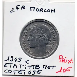 2 francs Morlon 1945 C Castelsarrasin TTB nettoyée, France pièce de monnaie