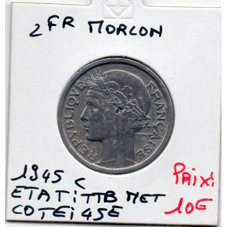 2 francs Morlon 1945 C Castelsarrasin TTB nettoyée, France pièce de monnaie