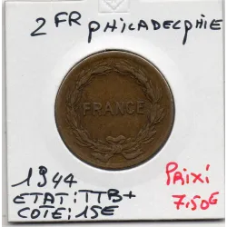 2 francs Philadelphie France Libre 1944 TTB+, France pièce de monnaie