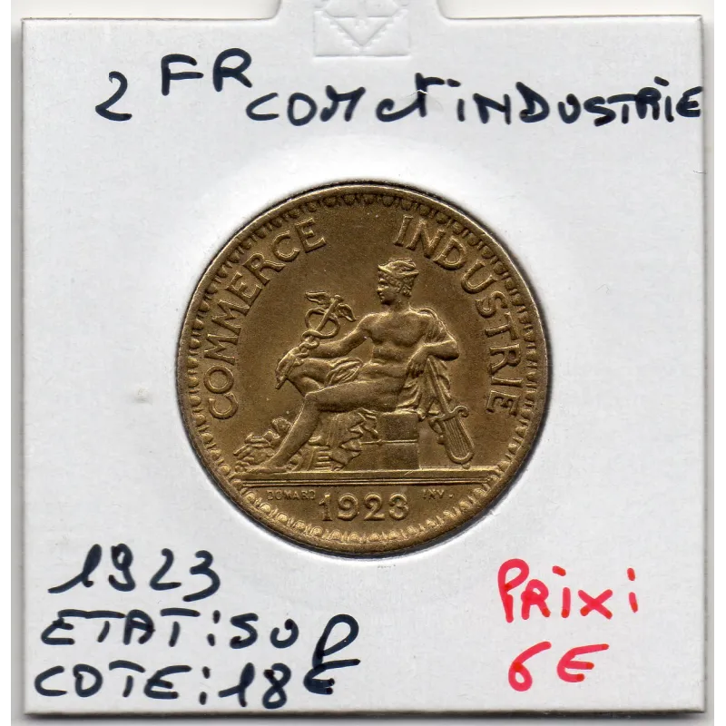 Bon pour 2 francs Commerce Industrie 1923 Sup, France pièce de monnaie Bon pour 2 francs Commerce Industrie 1923 Sup, France pièce de monnaie