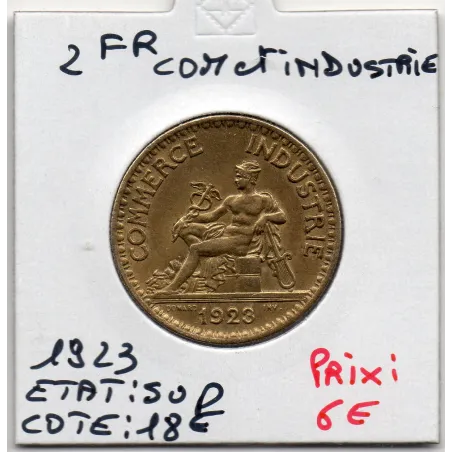 Bon pour 2 francs Commerce Industrie 1923 Sup, France pièce de monnaie
