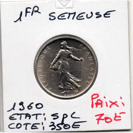 1 franc Semeuse Nickel 1960 Spl, France pièce de monnaie