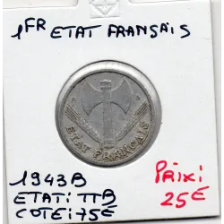 1 franc Francisque Bazor 1943 B TTB, France pièce de monnaie